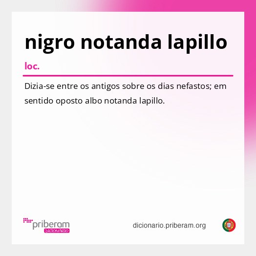 Significado de nigro notanda lapillo